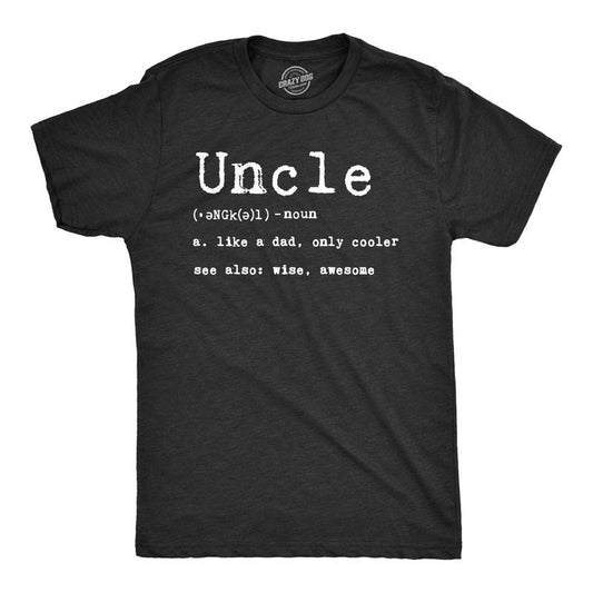 Mens Uncle Definition T shirt Funny Family Brother Gift Adult Humor Graphic Tee Mens Funny T Shirts Cool Tees Soft Stylish Casual Black
