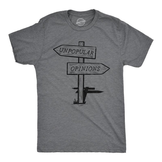 Mens Unpopular Opinions T Shirt Funny Old Road Signs Joke Tee For Guys Mens Funny T Shirts Cool Tees Soft Stylish Casual Menswear Funny Sarcastic T Shirt Novelty Tees for Men Dark Grey