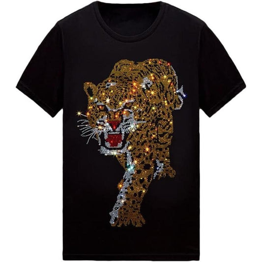 Mens Womens Sparkly T Shirt Rhinestone Short Sleeve Rock Festival Bling Gemstone Tshirt Cotton Graphic Tees made in usa