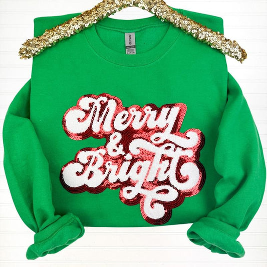 Merry & Bright Sequin Patch Sweatshirt