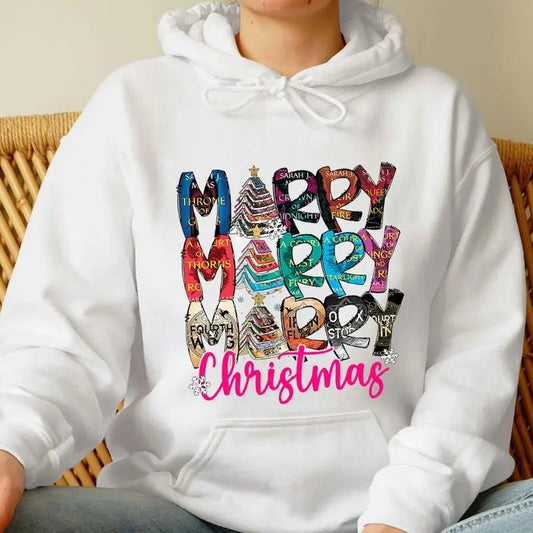 Merry Bookmas Sweatshirt, Hoodie, T - Shirt, Book Lovers Christmas Gift, Graphic Xmas Tee