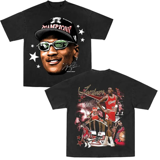 Michael J Graphic T-Shirt Vintage Legend Basketball Tee Shirt for Men Women Streetwear