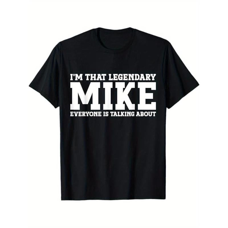 Mike Personal Name First Name Funny Mike T-Shirt, 100% Cotton, Gift for Mike, S - XXXL, Black made in usa