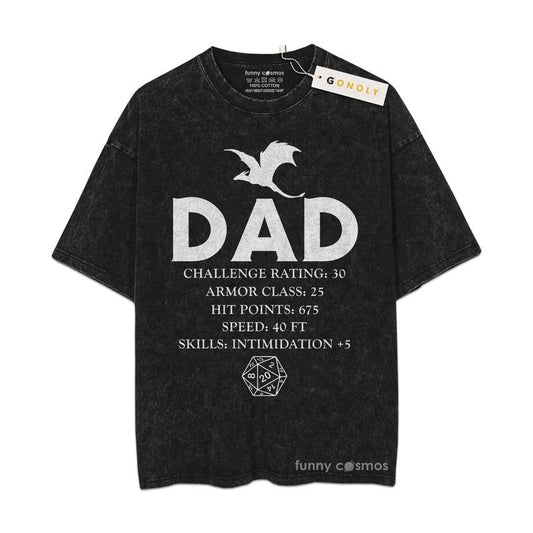 [ Mineral Wash ] Challenge Rating 30 Shirt Dungeon RPG DND Tabletop Dragons Dice Games LS, Father's Day Gifts Graphic Washed Style Shirt