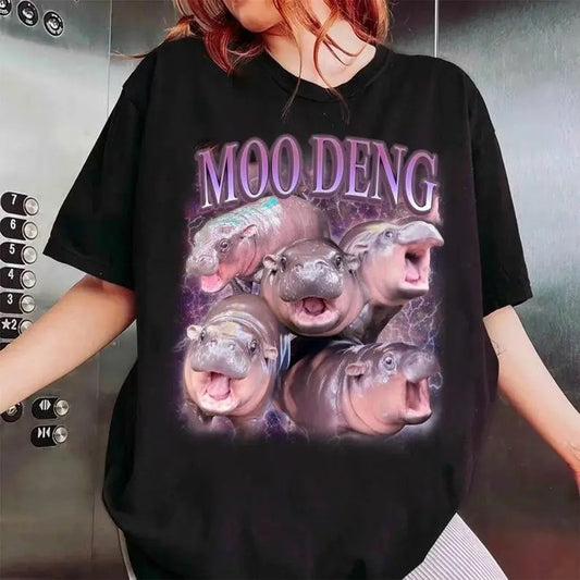 Moo Deng Hippo T-Shirt | Adorable Hippopotamus Tee for Kids & Adults, Cute Animal Apparel, Unique Gift Idea