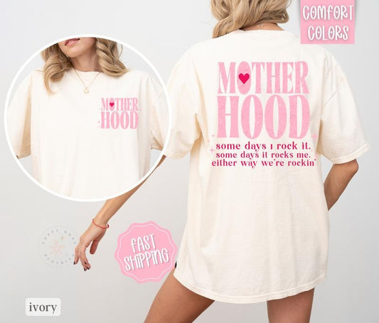 Mother Hood Shirt Comfort Colors, Funny Mama Shirt, Oversized Graphic Tshirt, Mom Tshirts