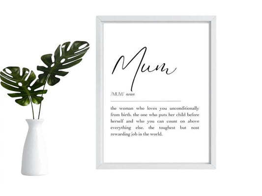 Mum Definition Wall Art, Mum Gift, Gift For Her, Mum Print, Supermum Home Decor, Gifts For Her Women Wall Art Decor, Poster Prints No Frame, Home Decoration, Modern Wall Art, Gifts For Birthday Christmas Xmas Landscape Photo