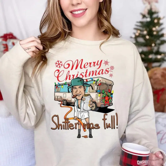 National Lampoons Vacation Sweater Shirt, Merry Christmas Shitter Was Full Tee, Unisex Short Sleeve Tee
