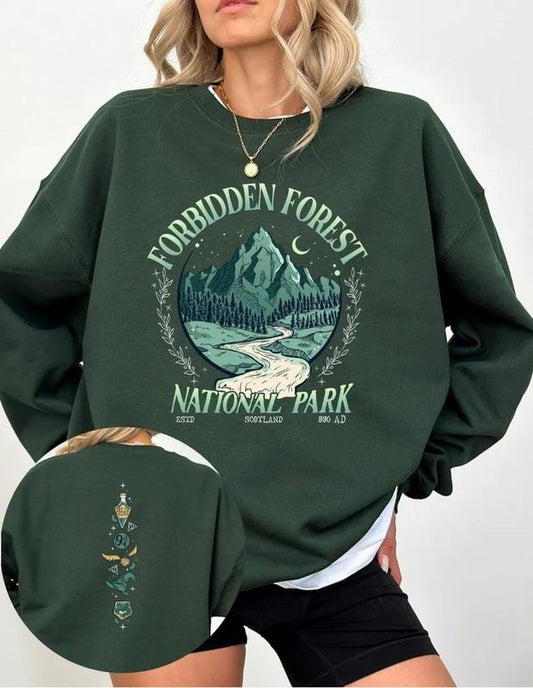 National Park Wizard | Forbidden Forest Shirt | HP Inspired | Bookish Gift for Fan Crewneck Sweatshirt | Bookish Sweatshirt | Spicy Booktok | HP Inspired Wizarding World T-Shirt
