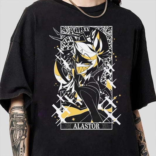 Neon Alastor's Show T-Shirt, Hazbin Hotel T-Shirt, Hazbin Hotel Characters Tee, The Radio Demon, Hazbin Hotel Cartoon , Gift for fan