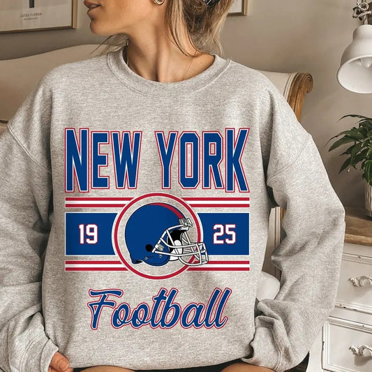 New York Football Sweatshirt, Football Fan Crewneck, Retro New York Football Gift for Women, New York Clothing, Football Sweatshirt