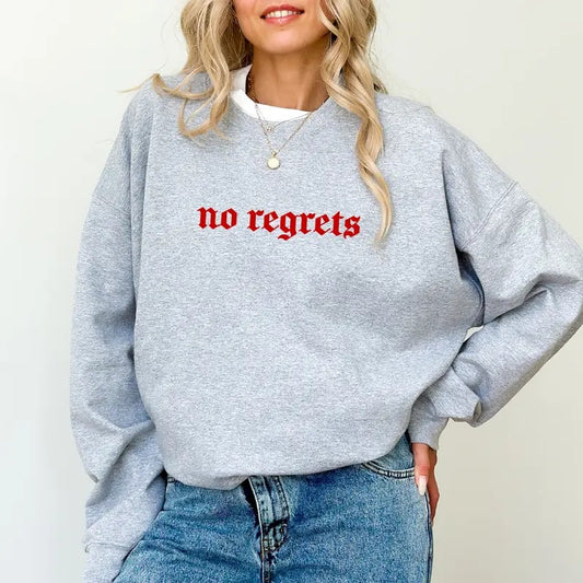 No Regrets Sweatshirt, Absolutely Not Sweater, No Regrets Women Apparel, Sarcastic Mom Life Crewneck, Funny Saying Tops, No Regrets Tattoo Shirt, Sarcastic Crewneck for Women, Comfy Fabric Long Sleeve Pullover, Casual Women's Tops, Oversized Womenswear