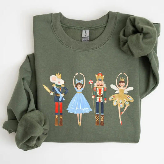 Nutcracker, Christmas, Sugar Plum Fairy, Noel, Santa, Winter, Ballerina, Xmas, Ballet Sweatshirt, Women's Crew Neck, Crewneck