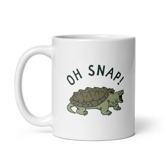Oh Snap Mug Funny Snapping Turtle Joke Novelty Cup-11oz Funny Coffee Mugs Ceramic Printed Drinkware Cup