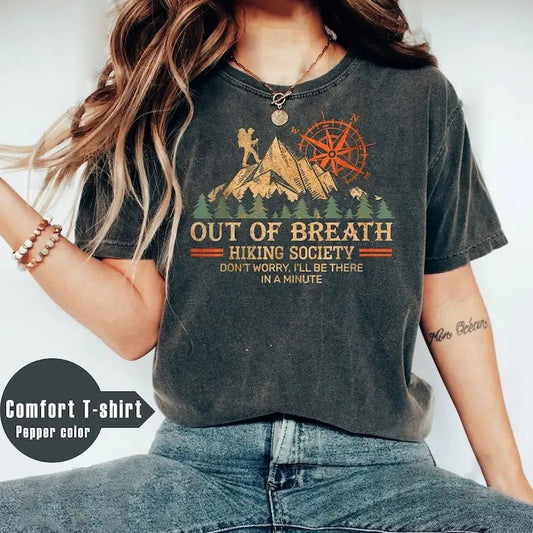 Out of breath hiking society shirt