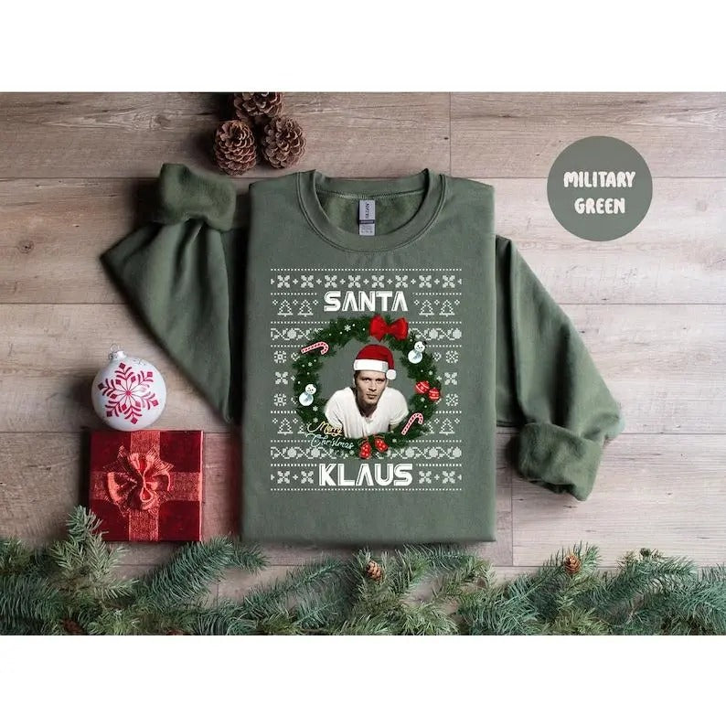 Oversized Niklaus Mikaelson Christmas Sweatshirt, Santa Klaus Sweatshirt, Vampire Diaries Xmas Sweater, Ugly Christmas Sweatshirt, Funny Christmas Tee