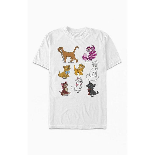 PacSun Men's Disney Cats Grid T-Shirt - Multicolor