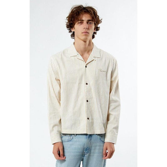 PacSun Men's Long Sleeve Stripe Camp Shirt