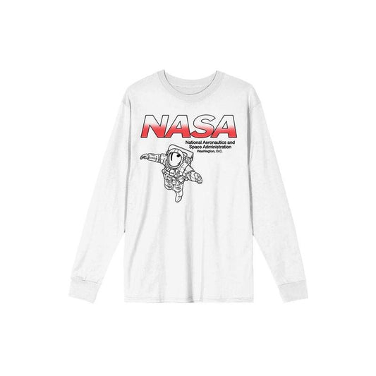 PacSun Men's NASA Red & White Logo Long Sleeve T-Shirt - Multicolor