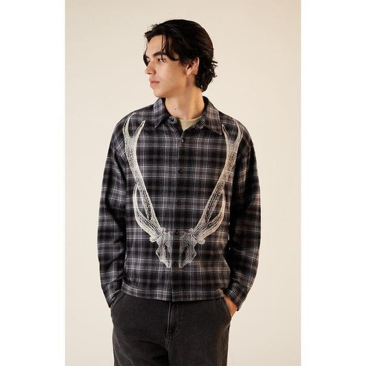Pacsun Men's Gray Graphic Flannel Shirt