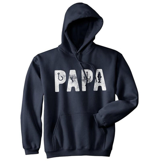 Papa Fishing Unisex Hoodie Funny Grandpa Grandfather Fishing Lover Gift Hooded Sweatshirt Funny Hoodies Fishing Hoodie Funny Dad Joke Pullover Novelty Sweatshirt Navy -