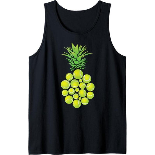 Pineapple Tennis Balls Funny Fruit Hawaii Hawaiian Ace Serve Tank Top made in usa