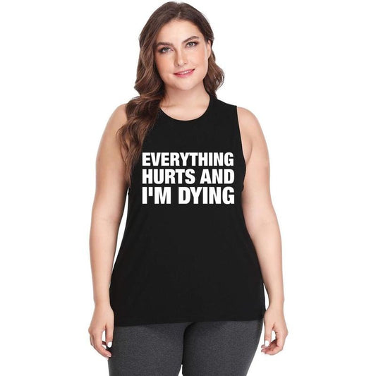 Plus Size Workout Tank Tops for Women-Womens Novelty Funny Saying Fitness Gym Racerback Sleeveless Shirts made in usa