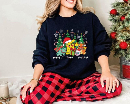 Pokemon Christmas Sweatshirt, Pikachu Christmas Shirt, Christmas Family Shirts, Merry Christmas Gift, Pokemon Christmas T-Shirt, Christmas Squad Shirts