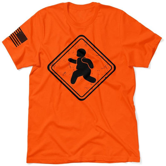 FatGuy Hi Visibility Safety Orange T-Shirt Jersey Men's 30-Day Guarantee Quality Cotton/Poly Blend with Blue Collar - Funny, Graphic Tees Top Apparel