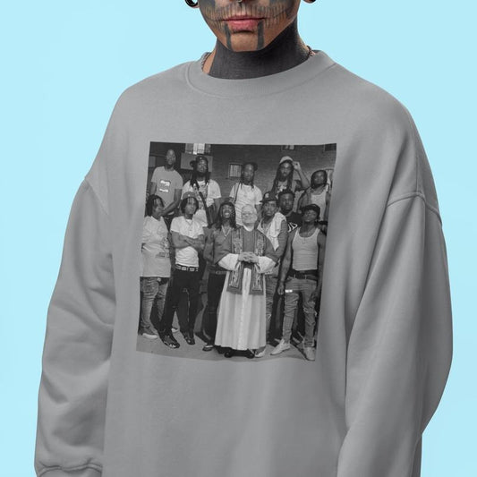 Pope from Oblock Shirt, First American Pope, Pope Back to Da Hood, Funny Catholic Shirt, Gift for Men for Woman Casual Top for Unisex