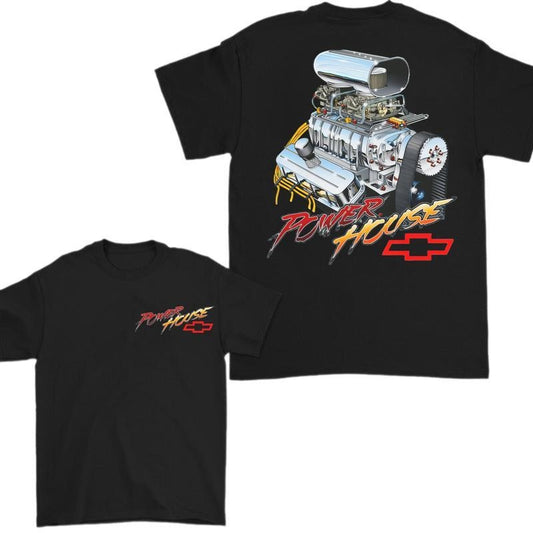 Power House Chevy Blown Big Block 2 Sides Shirt, Menswear Top Car, Casual Graphic Tee, Gift for Men for Woman