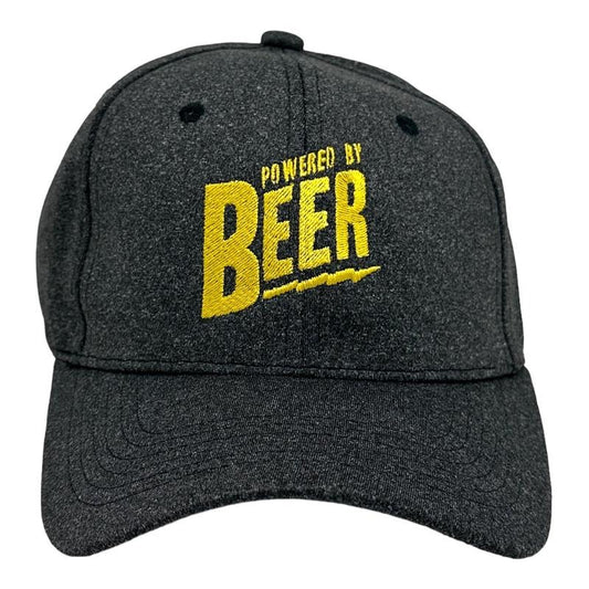 Powered By Beer Hat Funny PArtying Drinking Cool Saying Cap Funny Hats Drinking  Funny Beer  Novelty Caps for Men Black - Standard