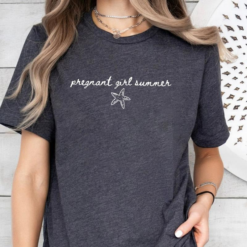 Pregnant Girl Summer Shirt, Summer Pregnancy Baby Announcement Tshirt, Expecting Mom Gift, Funny Beach Pregnancy Shirt, Gift for Mom To Be