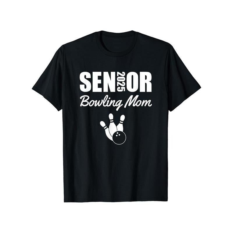 Premium Cotton Bowling Mom Graphic Tee - Casual Round Neck Short Sleeve T-Shirt for Men, Summer Fashion made in usa