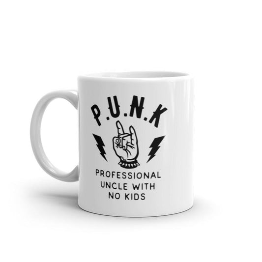 Punk Professional Uncle No Kids Mug Funny Sarcastic Acronym Graphic Novelty Coffee Cup-11oz Funny Coffee Mugs Ceramic Printed Drinkware Cup