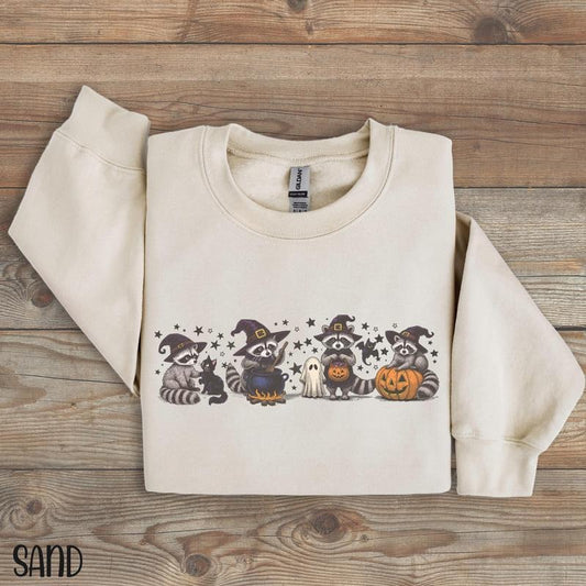 Raccoon Sweatshirt For Halloween Retro Raccoon Crewneck Halloween Raccoon Shirt Funny Witch Sweatshirt Cute Spooky Season Pullover  T-shirt, sweater and Hoodie
