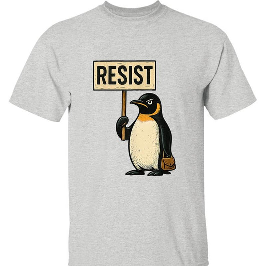 Resist Penguin T-Shirt - Anti Trump, Anti Fascist Graphic Tee for Political Protest, Activism, and Social Justice Movements
