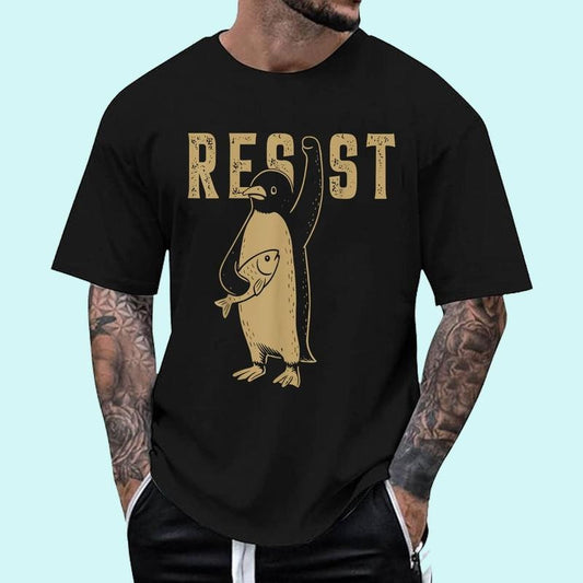 Resist Penguins Activism Graphic We Stand With Penguins T-Shirt | Tee For Men and Women, Unisex Cotton