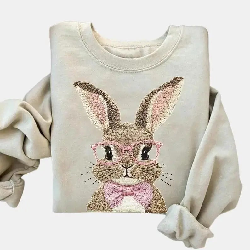 Retro Easter Bunny T-shirt & Sweatshirt, Vintage Happy Easter Shirt, Faux, Funny Easter Bunny Sunglasses Holiday, Gift for women,Happy Easter Day Gift