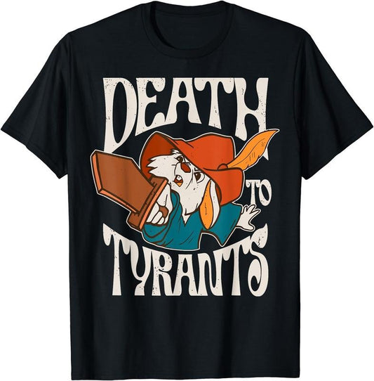 Retro Rabbit Death To Tyrants Vintage 90s T-Shirt | Unisex Cotton Tee Gift, Crewneck, Short Sleeve