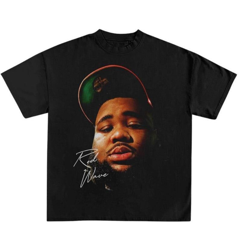Rod Wave Shirt Rapper Hip Hop Signature Big Face Graphic Streetwear Fashion