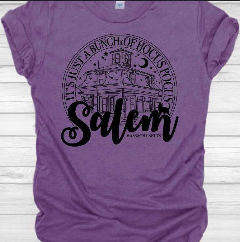 Salem Hocus Pocus T-shirt - Purple Casual Top with Graphic Design for Women