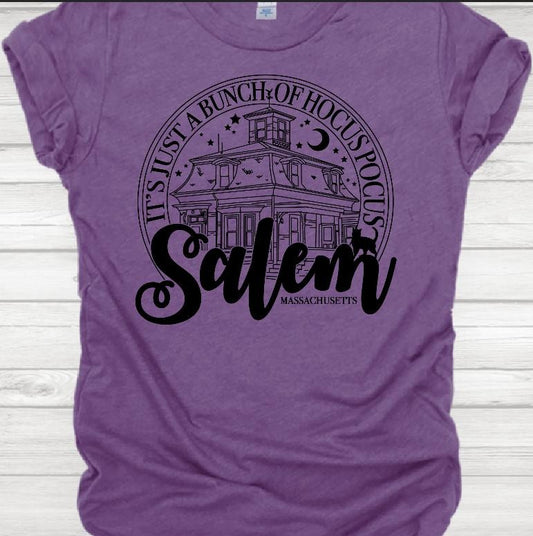 Salem Hocus Pocus T-shirt - Purple Casual Top with Graphic Design for Women