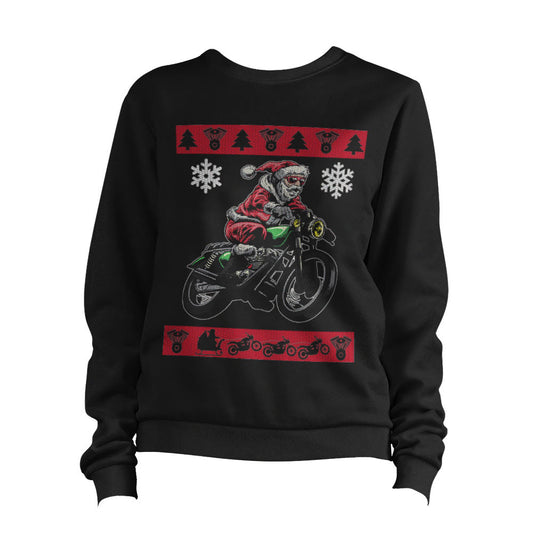 Santa Motorcycle Ugly Jumper Sweatshirt Pullover