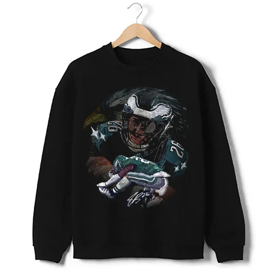 Saquon Night Night Jumpover Sweatshirt Philadelphia Football Star Custom Graphic Sweater Heavyweight Crewneck