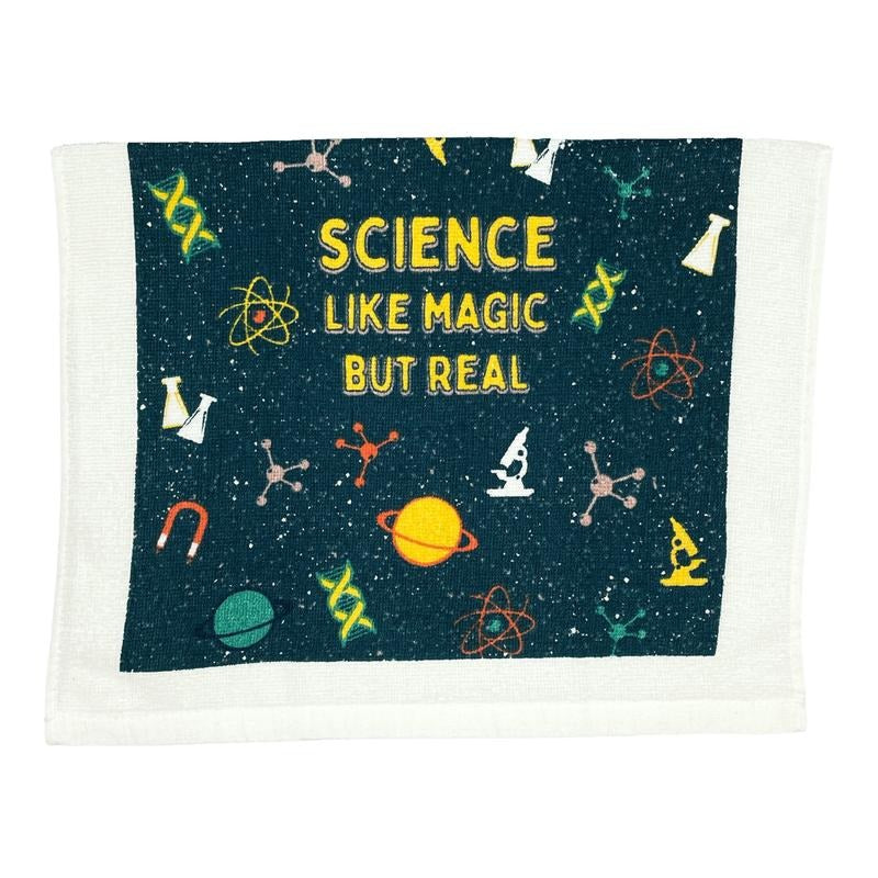 Science Like Magic But Real Funny Scientific Tea Towel Funny Dish Towels Soft Adsorbent Tea Towel