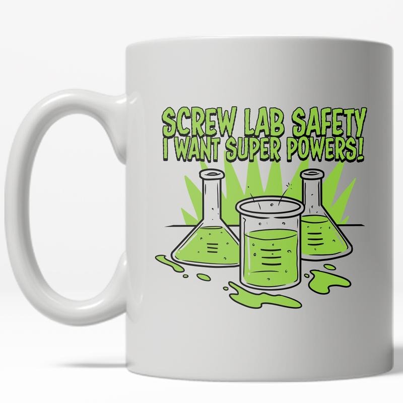 Screw Lab Safety Mug Funny Science Teacher Coffee Cup - 11oz Funny Coffee Mugs Ceramic Printed Drinkware Cup