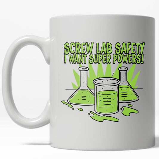Screw Lab Safety Mug Funny Science Teacher Coffee Cup - 11oz Funny Coffee Mugs Ceramic Printed Drinkware Cup
