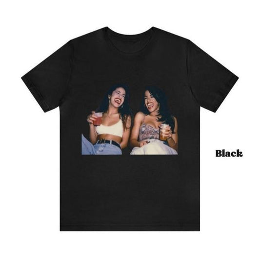 Selena and Aaliyah Unisex T-shirt, R&B Princess and Queen of Cumbia Y2K Graphic Trendy Tee, Gift for Fans