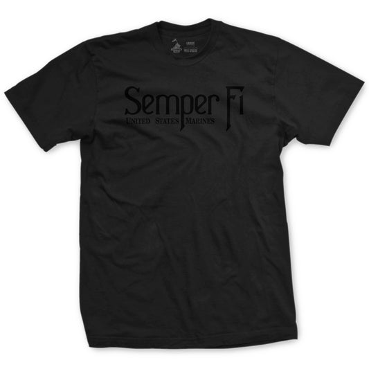 Black Out Semper Fi Old School T-Shirt